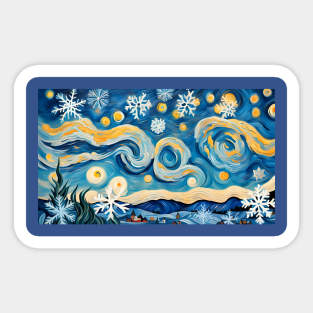 Snowflakes van Gogh Style Sticker